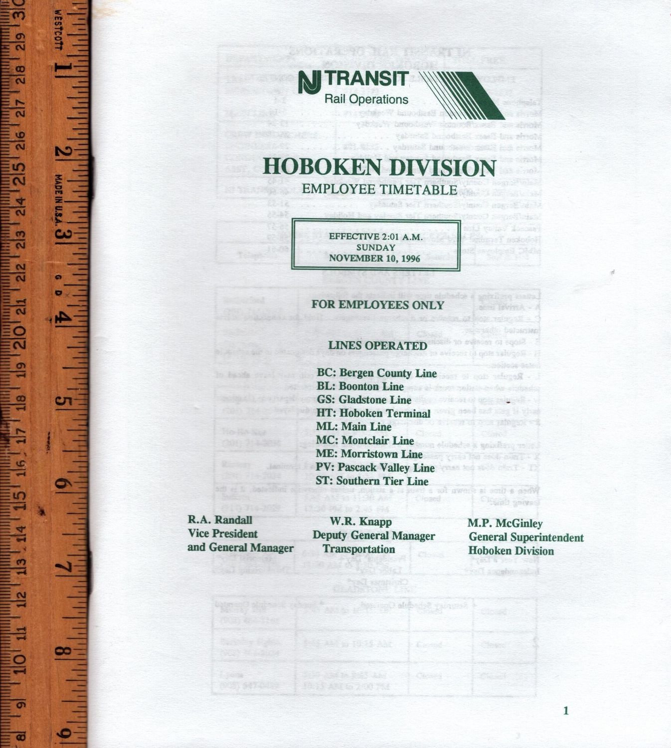 New Jersey Transit Hoboken Division 1996