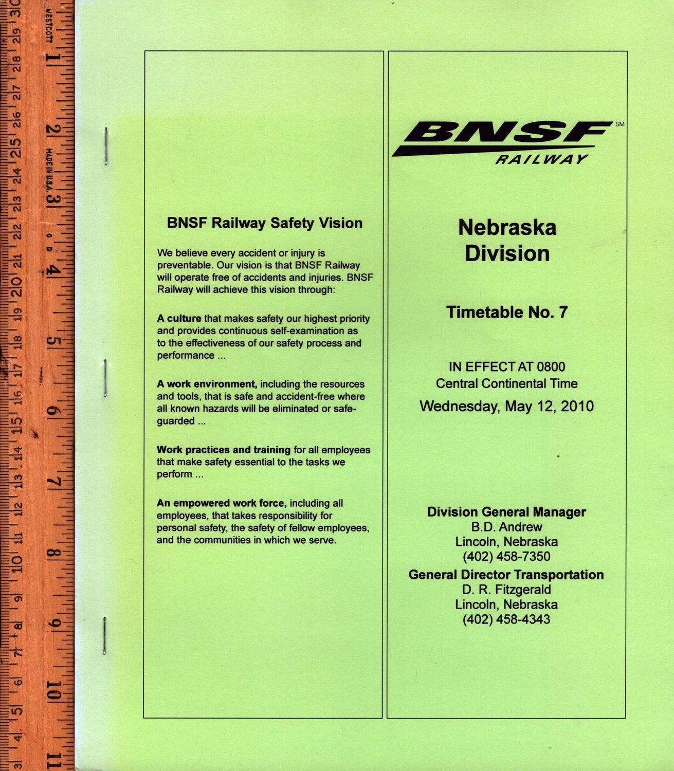 Burlington Northern Santa Fe Nebraska Division 2010