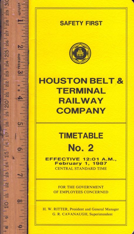 Houston Belt & Terminal Railway 1987 Houston Belt & Terminal Railway 1987
