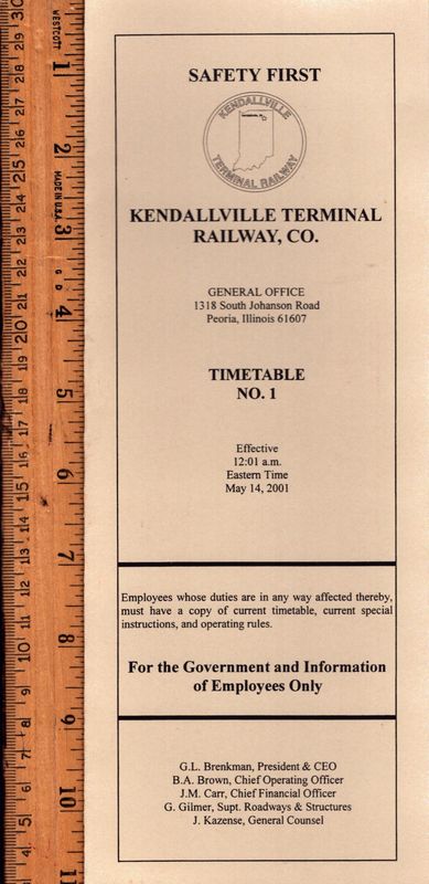 Kendallville Terminal Railway 2001