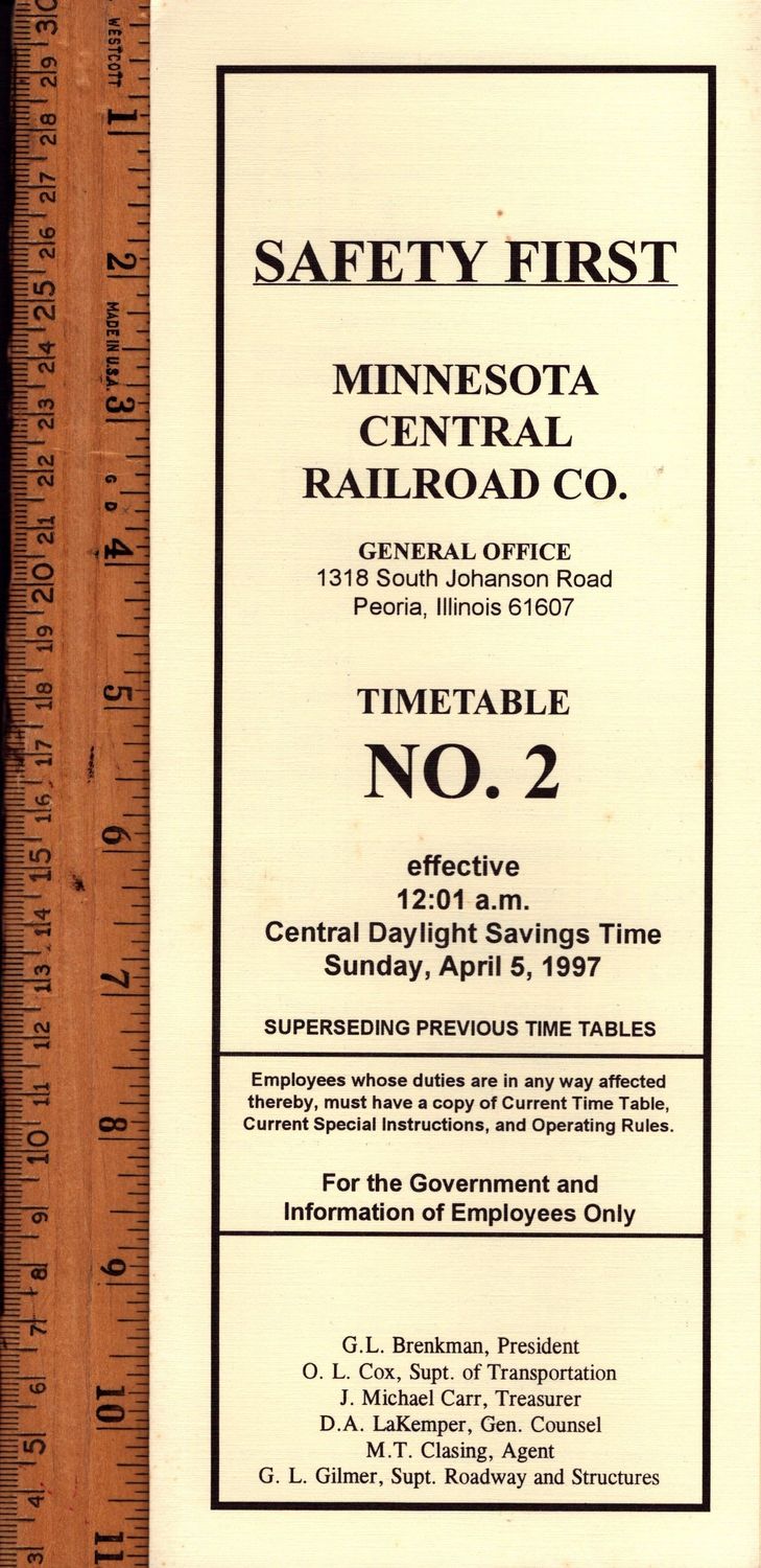 Minnesota Central Railroad 1997