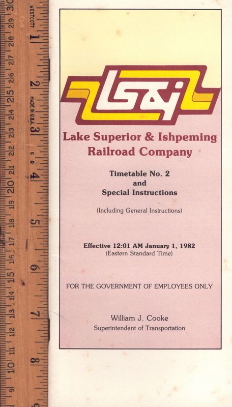 Lake Superior & Ishpeming Railroad 1982