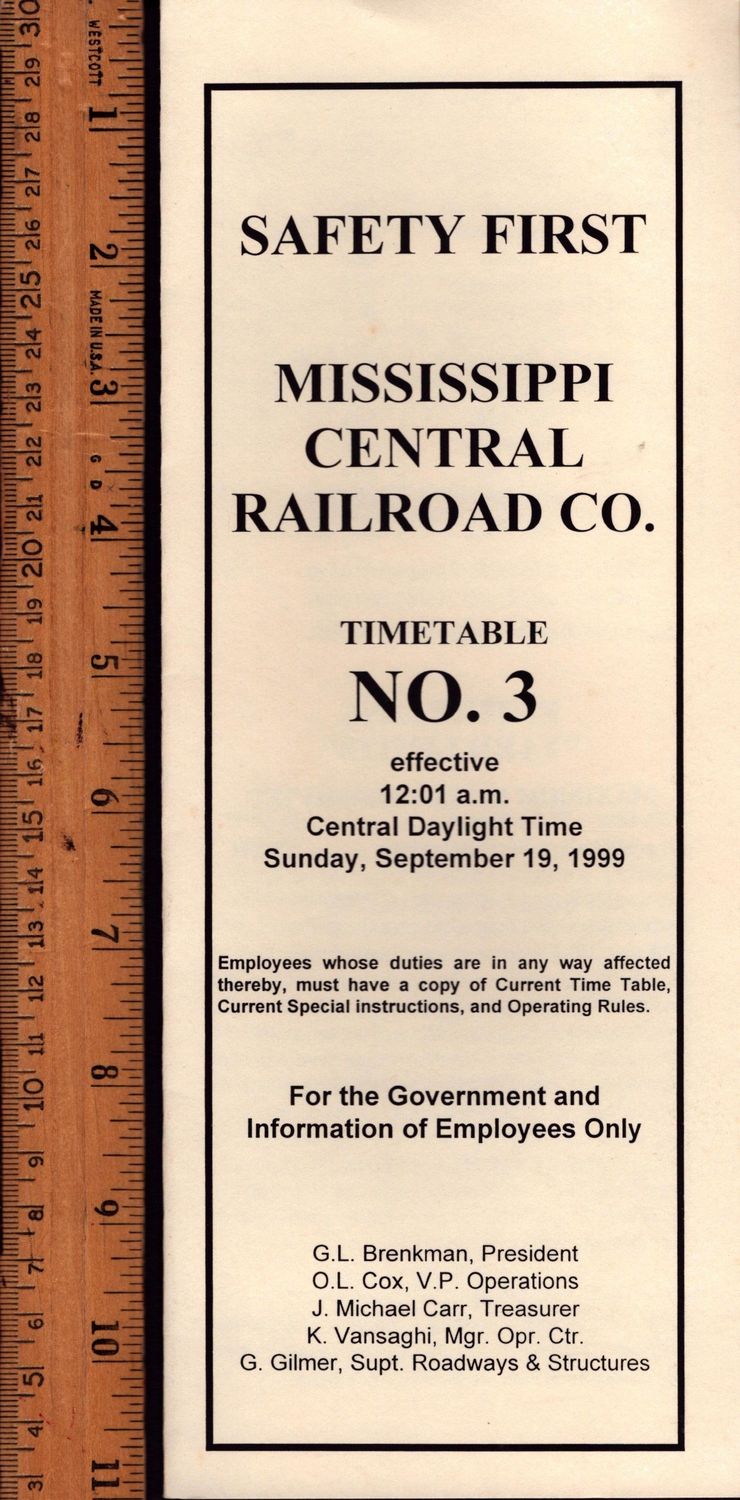 Mississippi Central Railroad 1999
