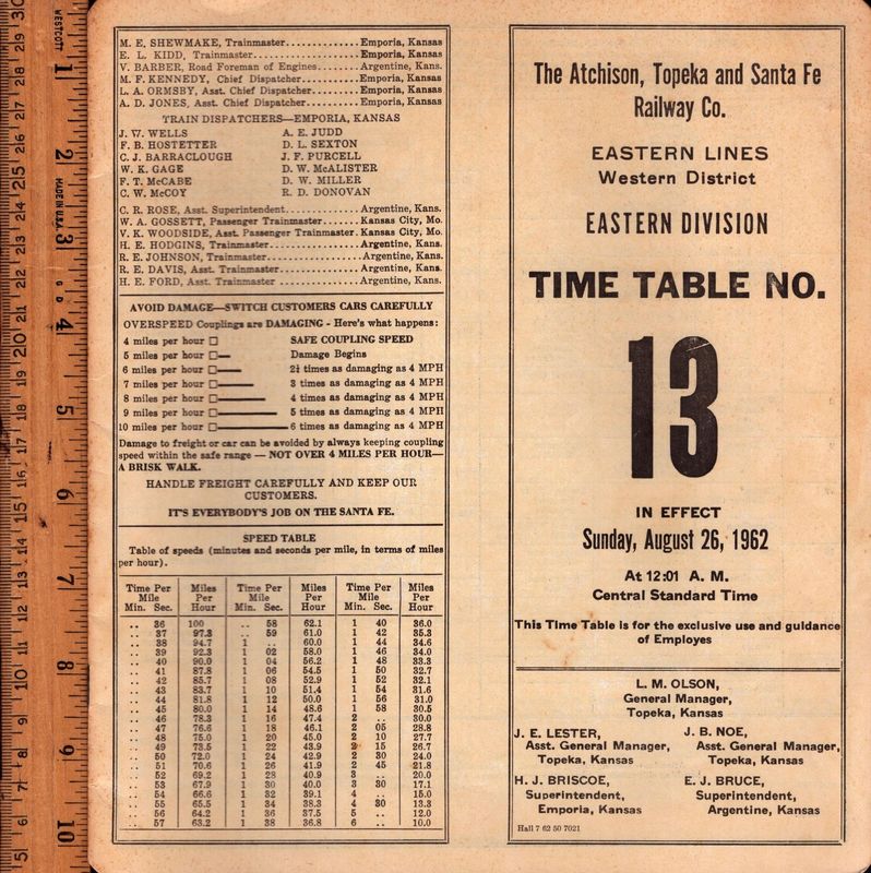 Santa Fe Eastern Division 1962