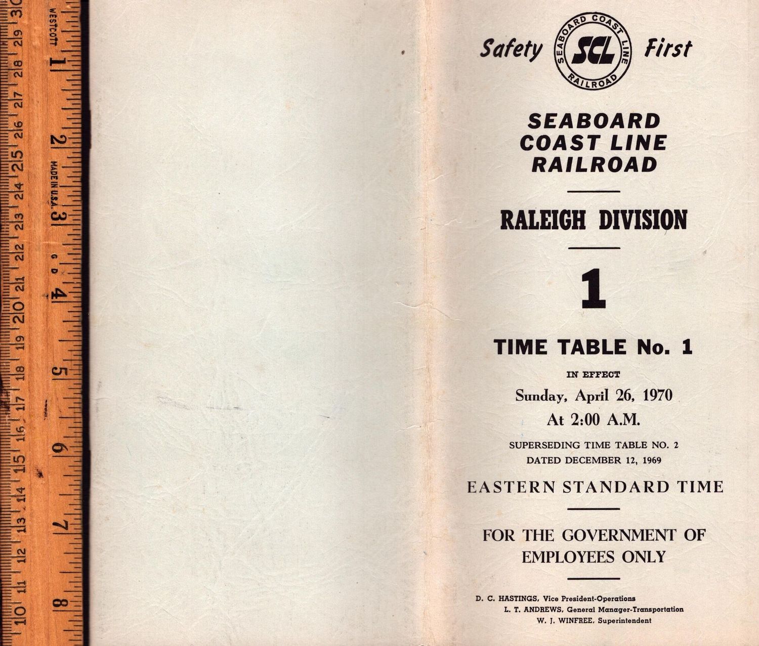 Seaboard Coast Line Raleigh Division 1970