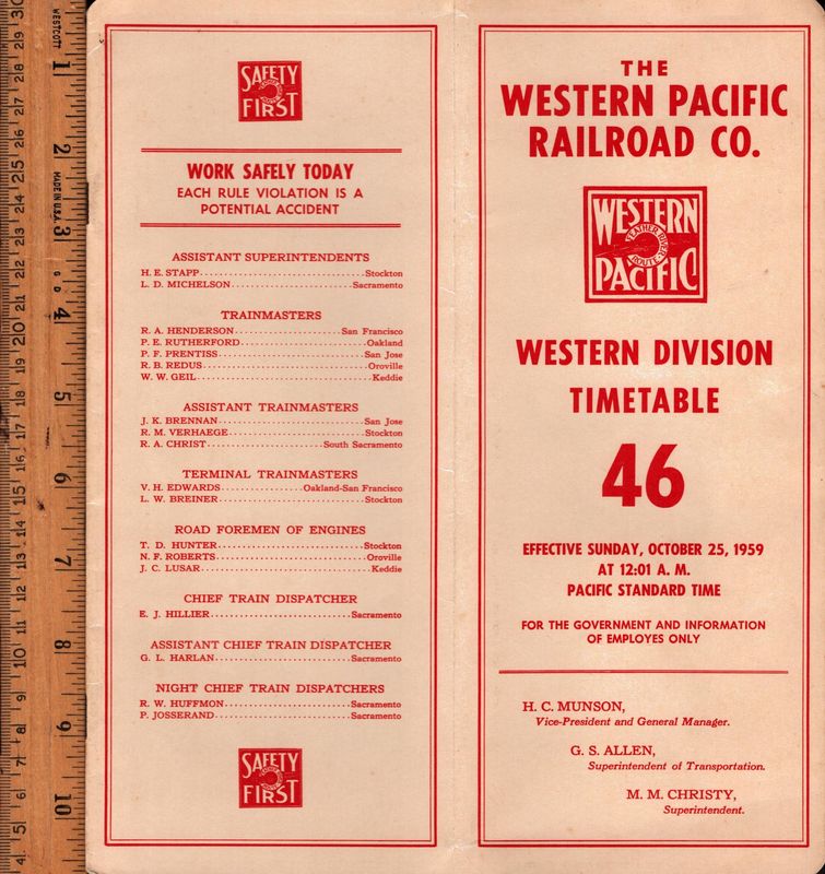 Western Pacific Western Division 1959