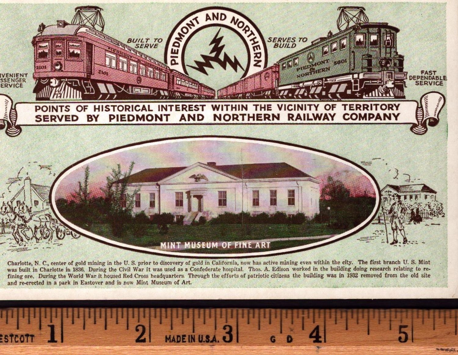 Piedmont & Northern Railway post card