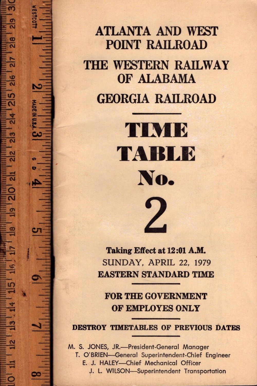Atlanta and West Point Railroad / The Western Railway of Alabama / Georgia Railroad 1979 Atlanta and West Point Railroad / The Western Railway of Alabama / Georgia Railroad 1979