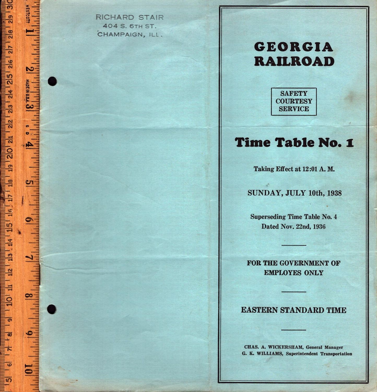 Georgia Railroad 1938