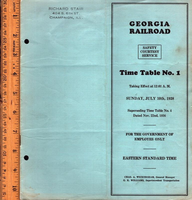 Georgia Railroad 1938