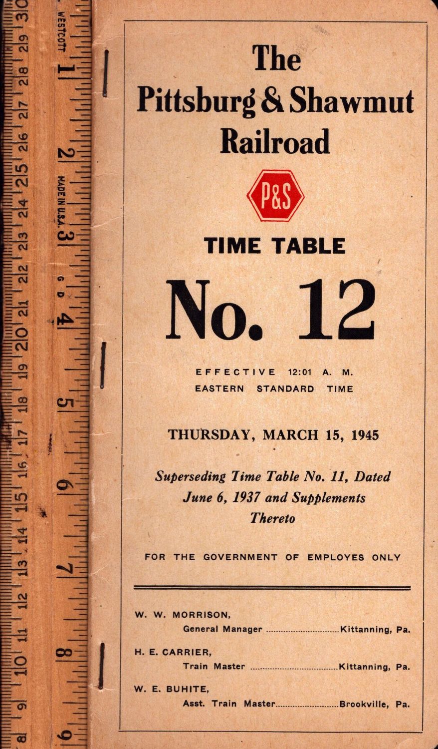 Pittsburg & Shawmut Railroad 1945