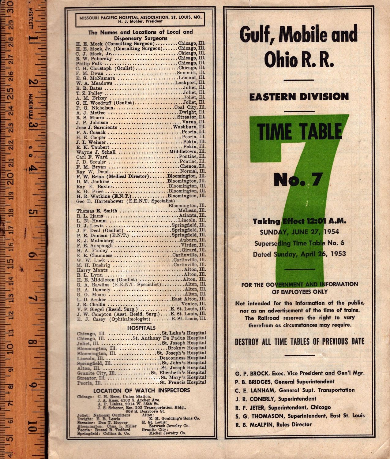 Gulf, Mobile & Ohio Eastern Division 1954
