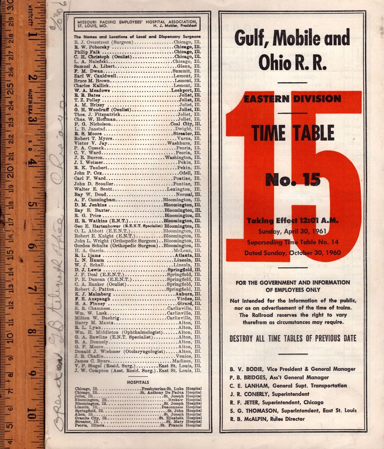 Gulf, Mobile & Ohio Eastern Division 1961