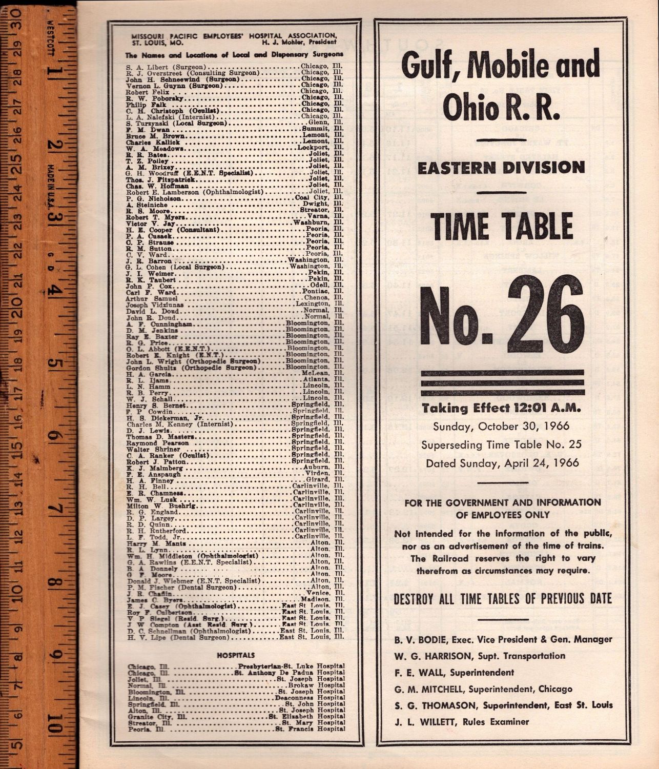 Gulf, Mobile & Ohio Eastern Division 1966
