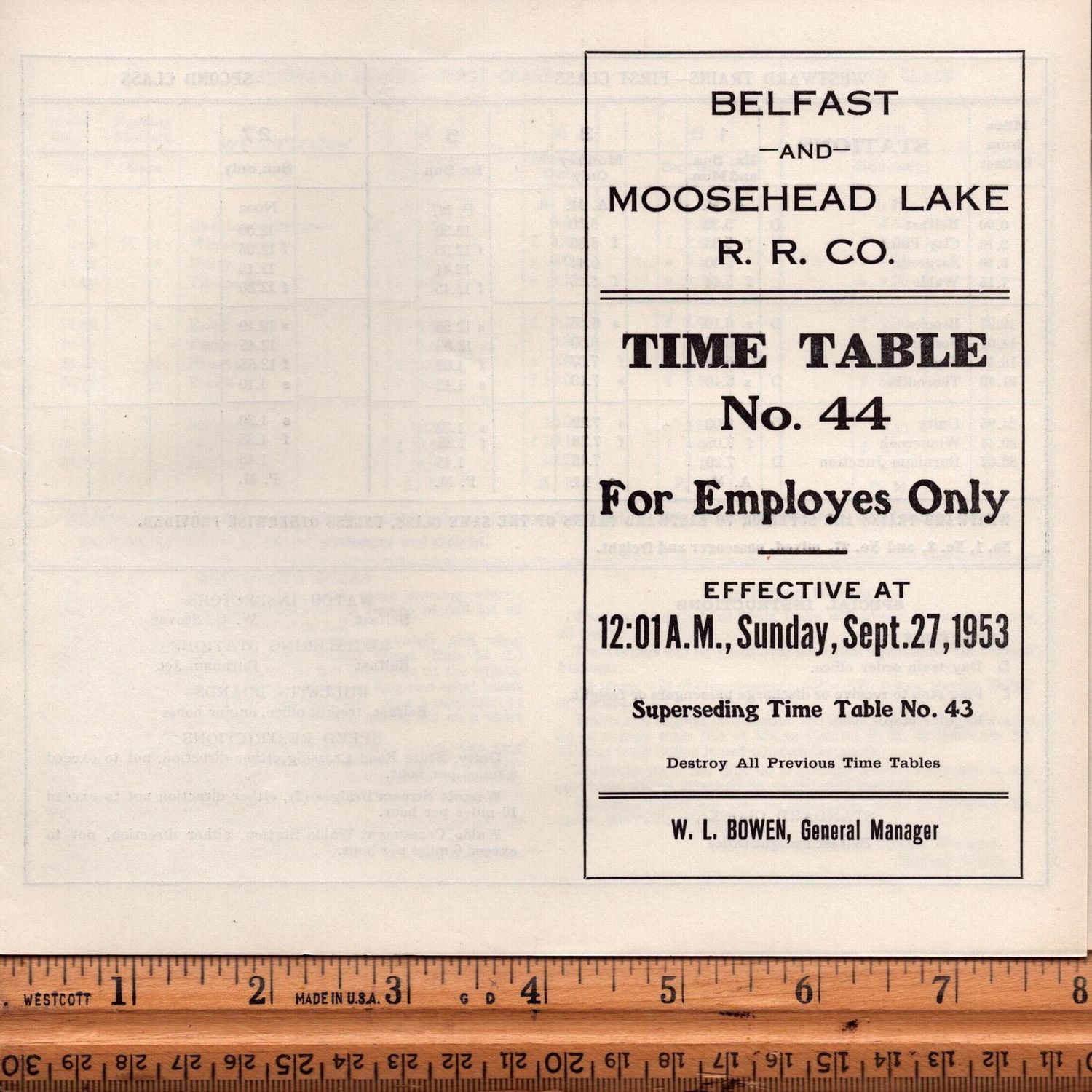 Belfast and Moosehead Lake Railroad 1953