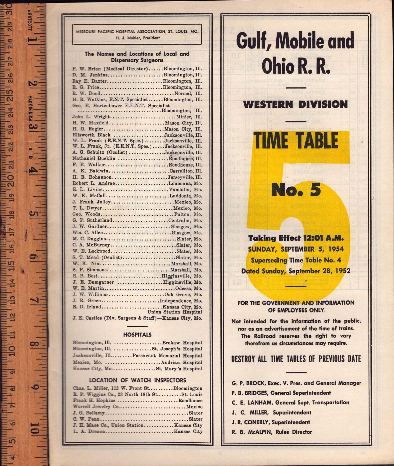 Gulf, Mobile & Ohio Western Division 1954