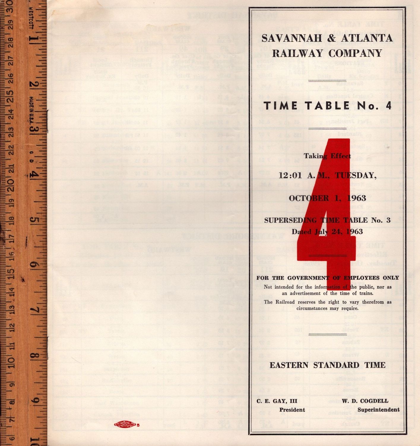Savannah & Atlanta Railway 1963