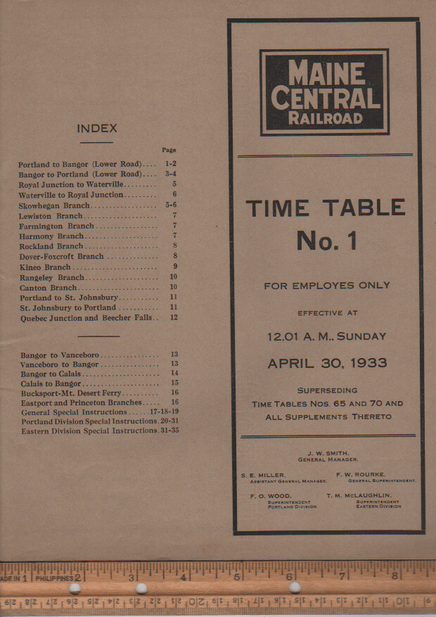 Maine Central Railroad 1933
