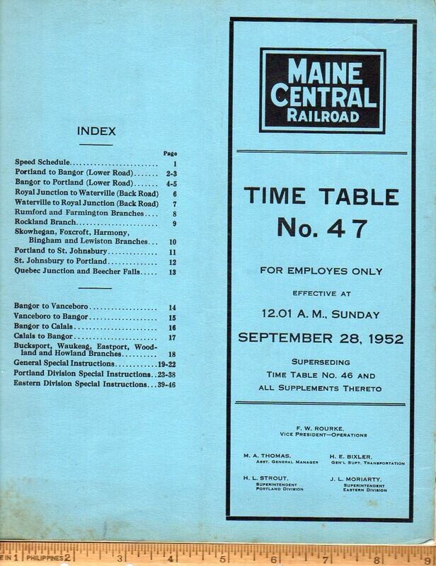 Maine Central Railroad 1952
