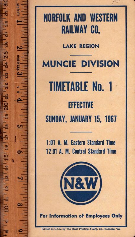 Norfolk & Western Muncie Division 1967