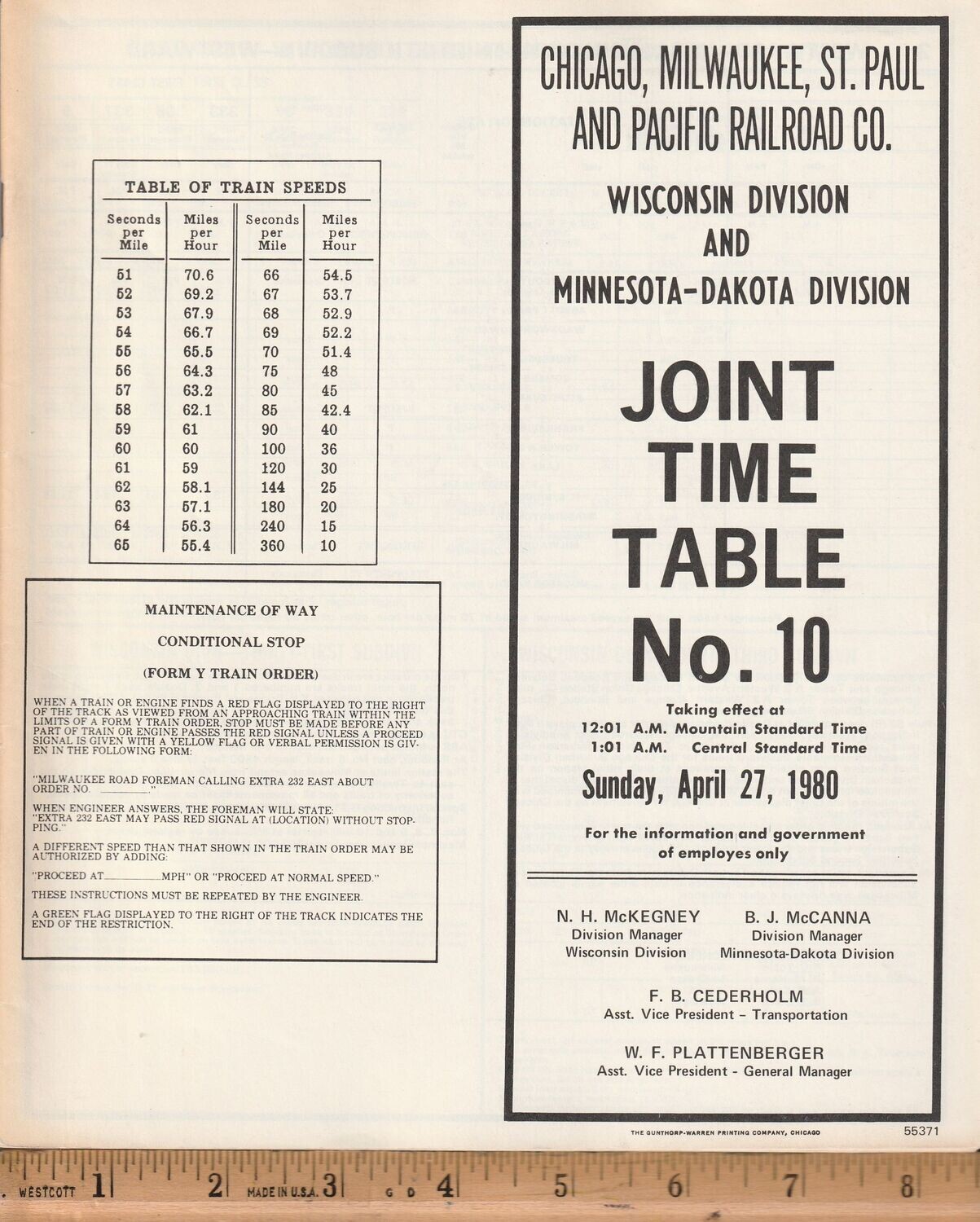 Milwaukee Road Wisconsin and Minnesota-Dakota Divisions 1980
