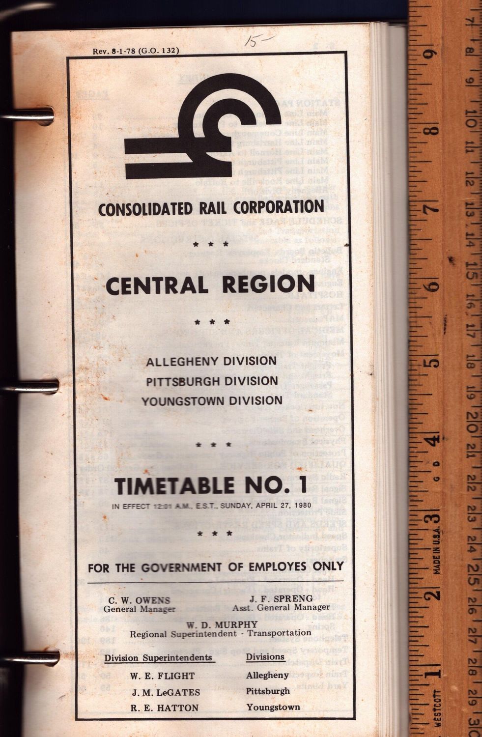 Conrail Central Region 1980 Conrail Central Region 1980