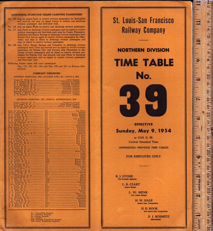 St. Louis-San Francisco Northern Division 1954