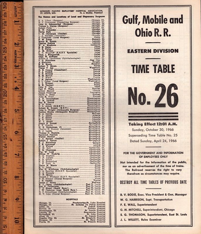 Gulf, Mobile & Ohio Eastern Division 1966