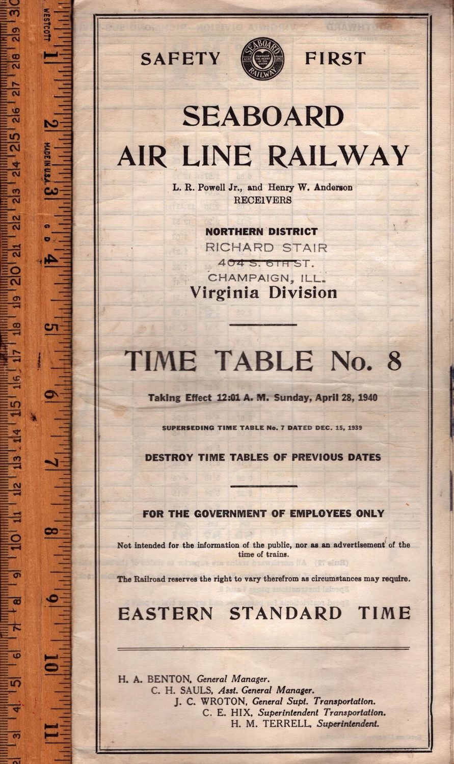 Seaboard Air Line Virginia Division 1940