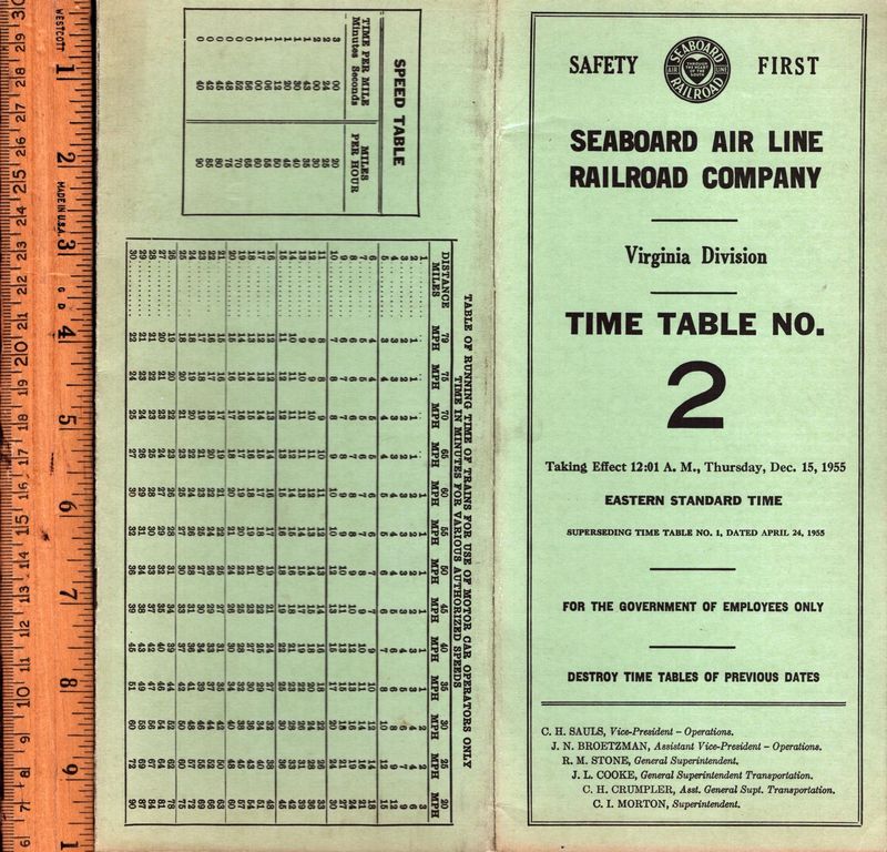 Seaboard Air Line Virginia Division 1955