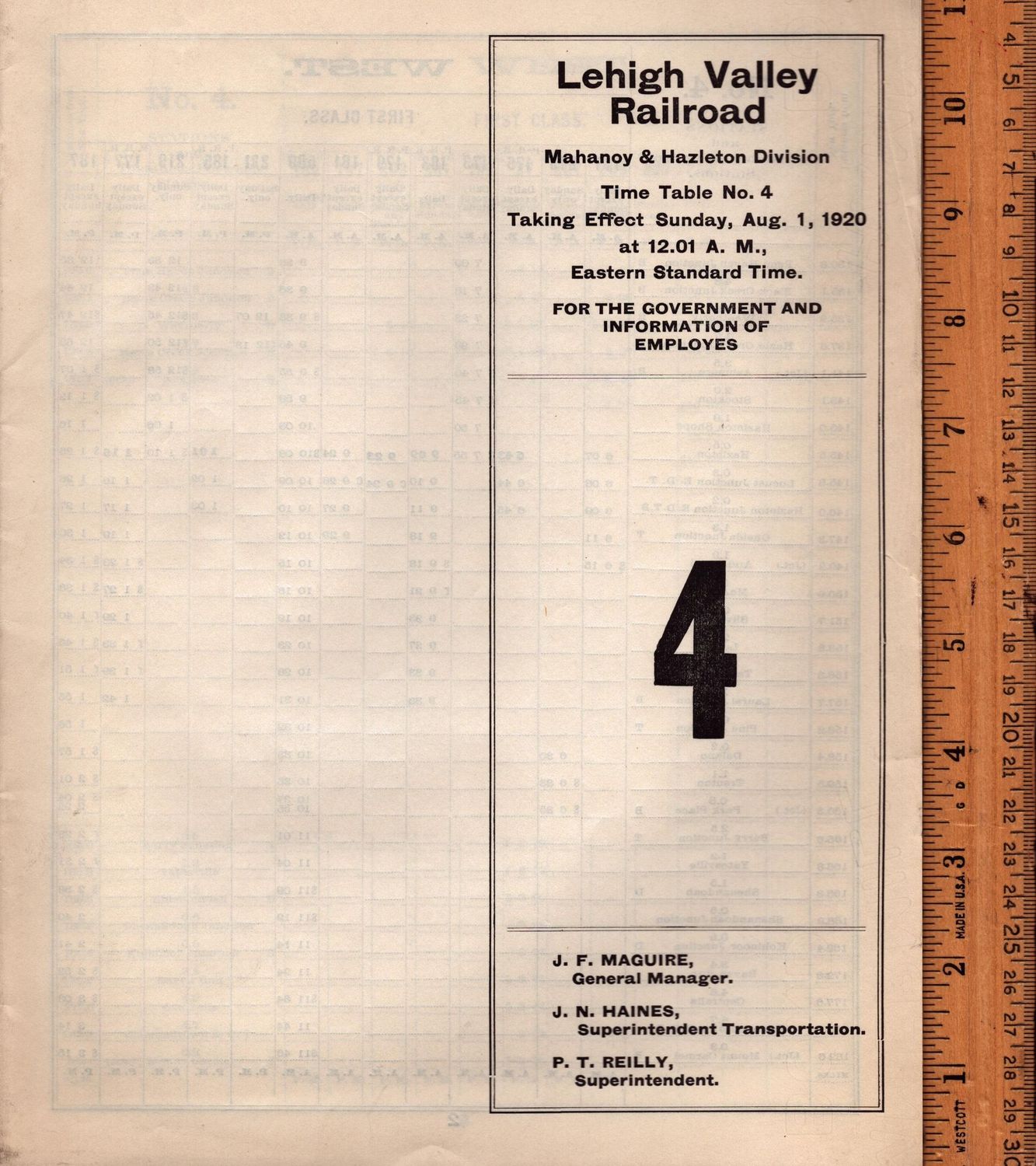 Lehigh Valley Mahanoy & Hazelton 1920