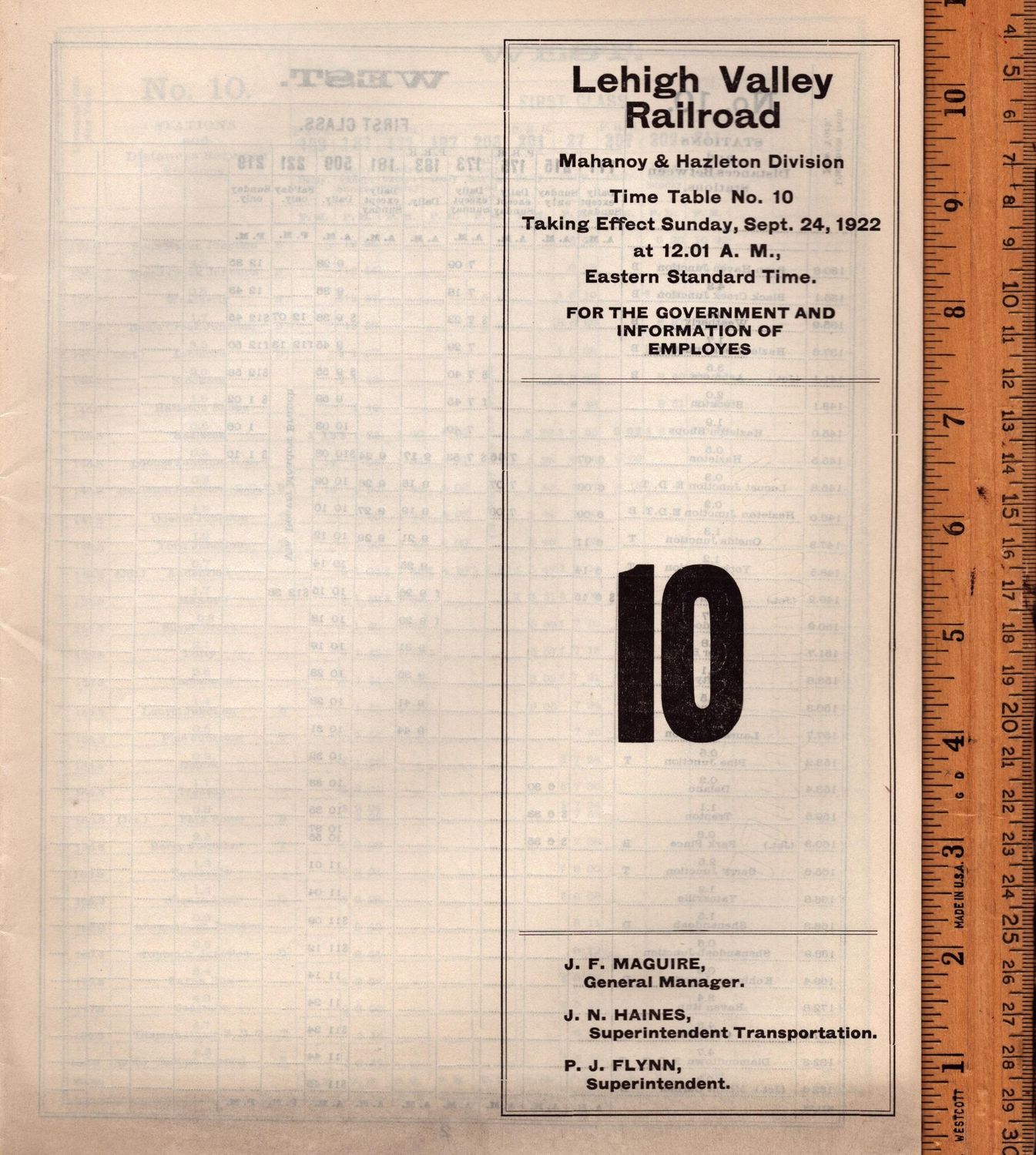 Lehigh Valley Mahanoy & Hazelton 1922