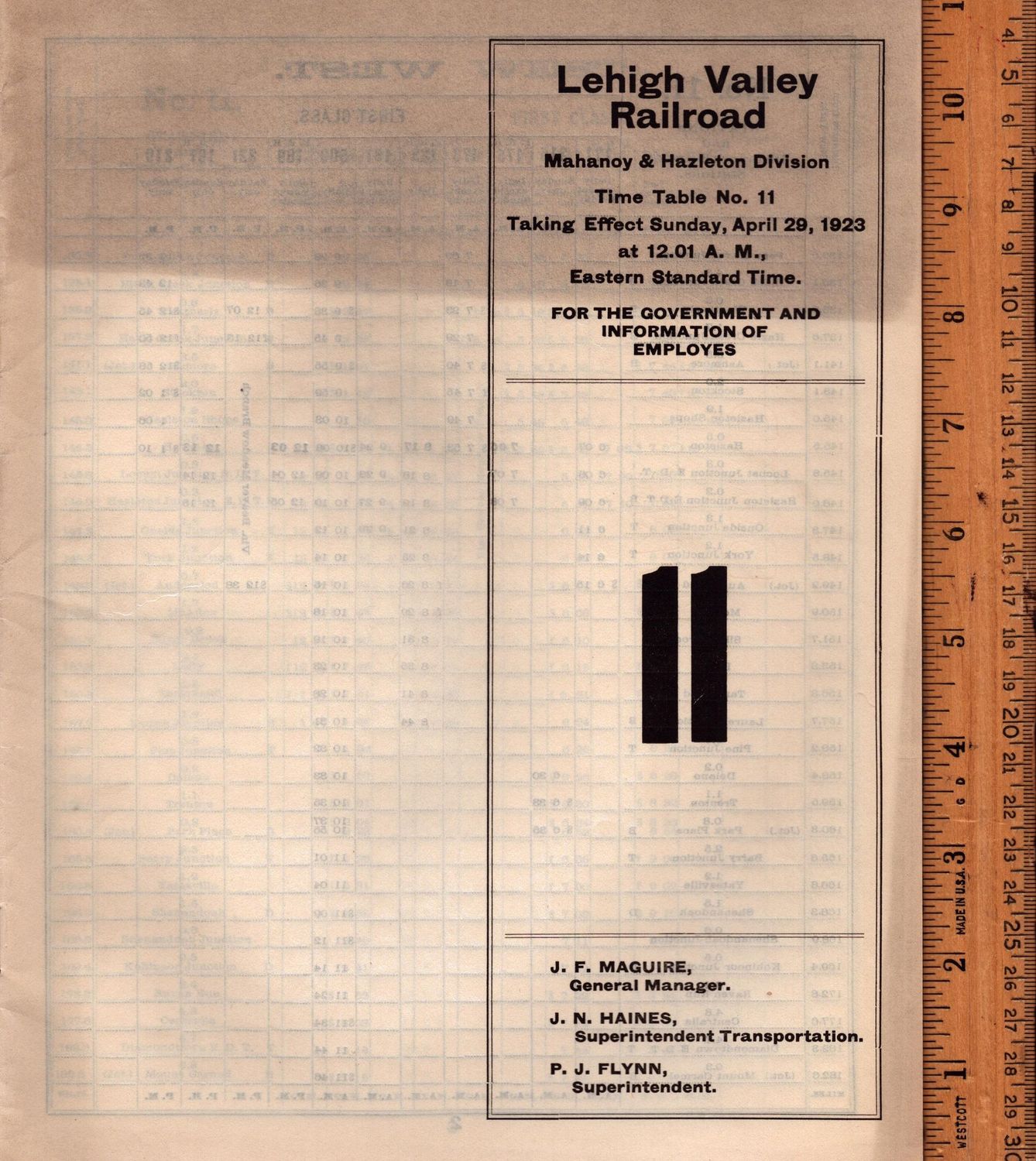 Lehigh Valley Mahanoy & Hazelton 1923
