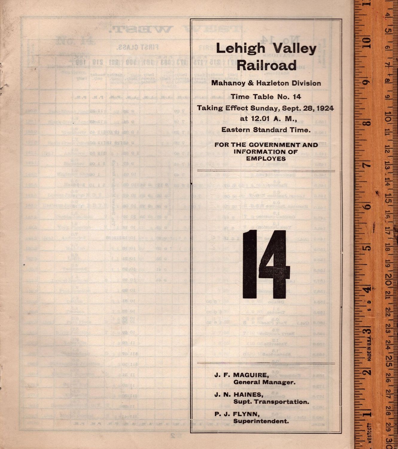 Lehigh Valley Mahanoy & Hazelton 1924