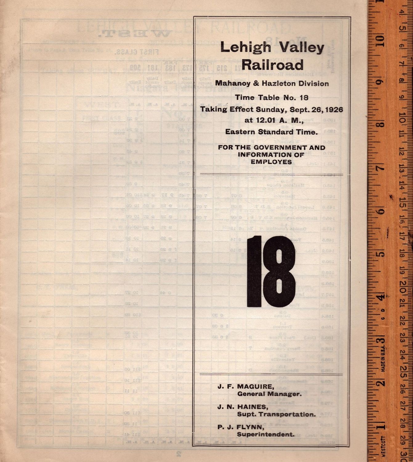 Lehigh Valley Mahanoy & Hazelton 1926