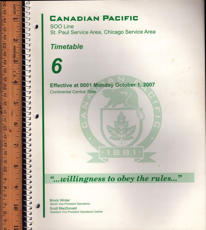 Canadian Pacific / Soo Line St. Paul and Chicago Service Areas 2007