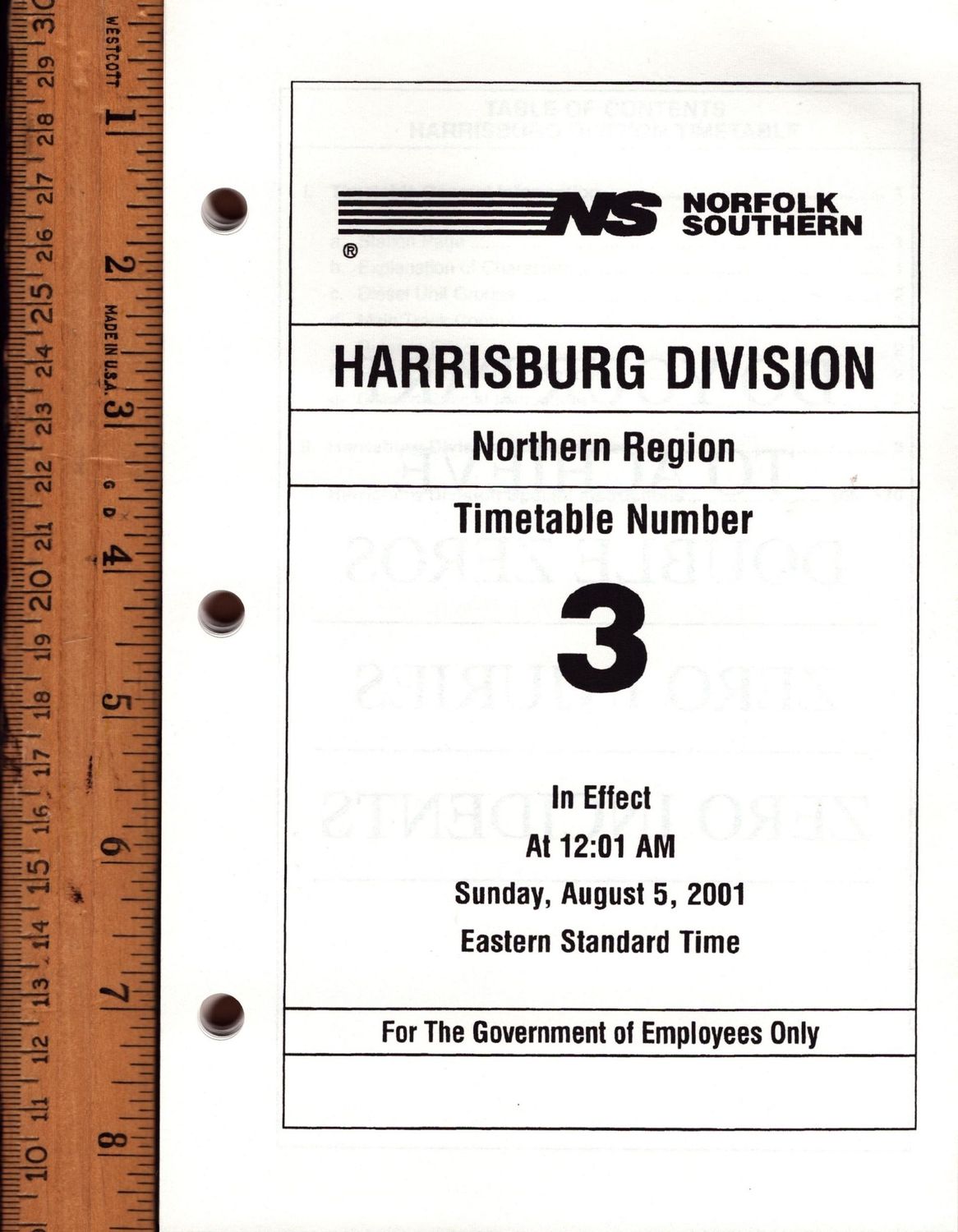 Norfolk Southern Harrisburg Division 2001
