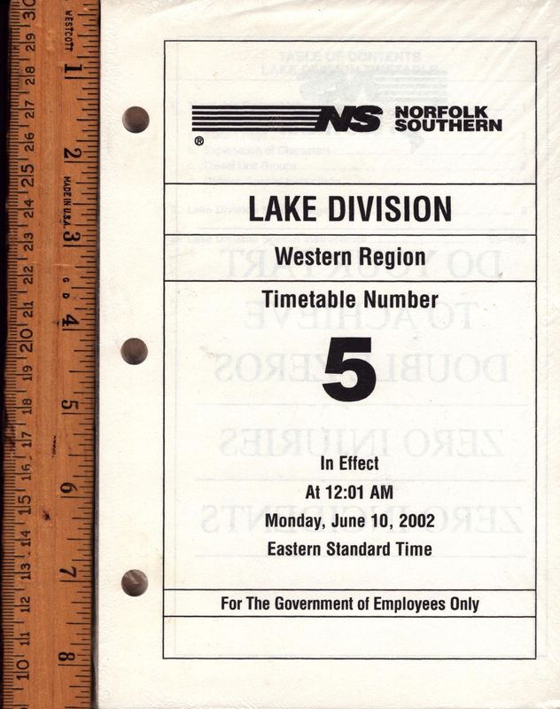 Norfolk Southern Lake Division 2002