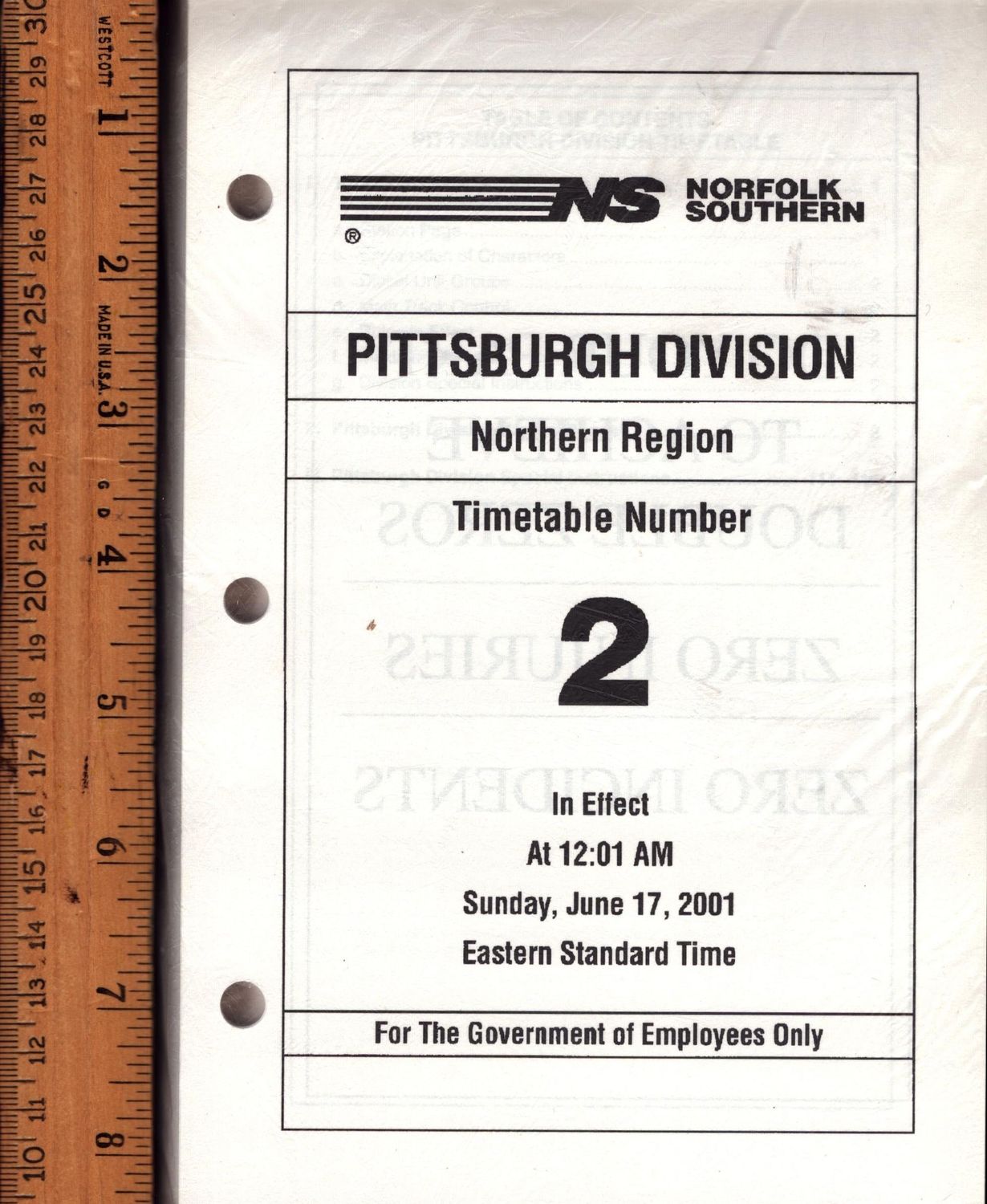Norfolk Southern Pittsburgh Division 2001