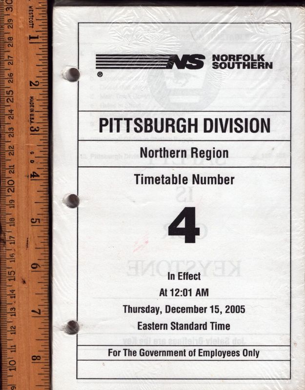 Norfolk Southern Pittsburgh Division 2005