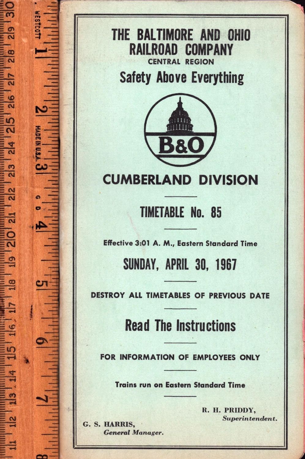 Baltimore & Ohio Cumberland Division 1967