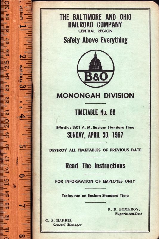 Baltimore & Ohio Monongah Division 1967