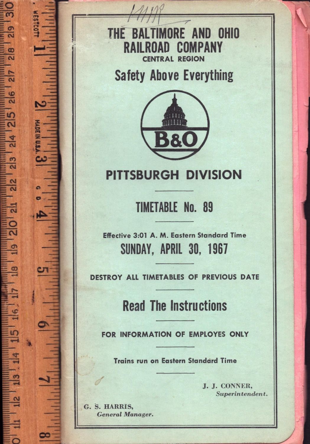 Baltimore & Ohio Pittsburgh Division 1967