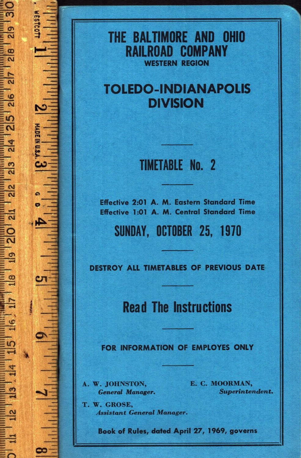 Baltimore & Ohio Toledo-Indianapolis Division 1970