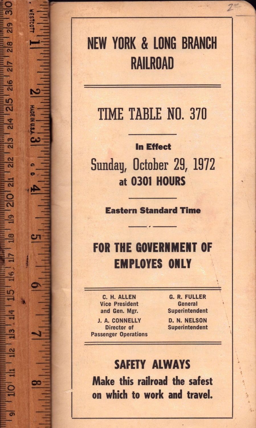 New York & Long Branch Railroad 1972