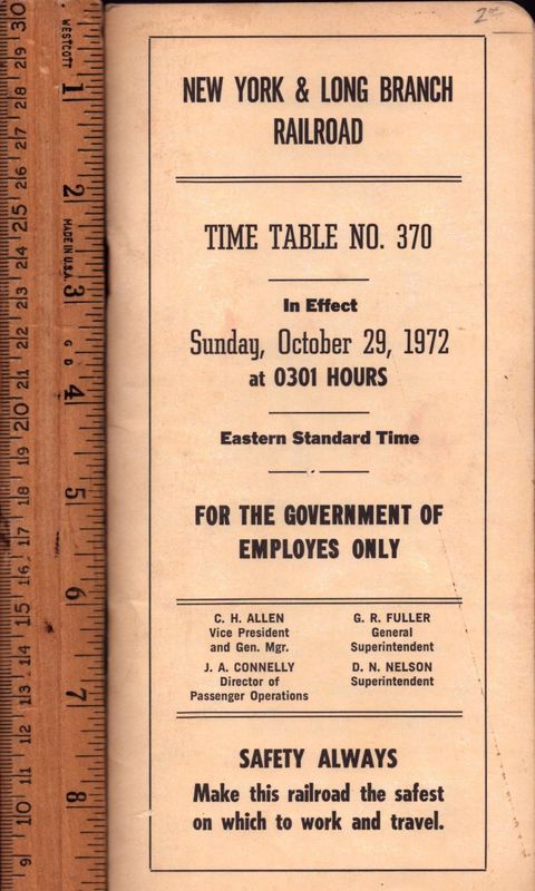 New York & Long Branch Railroad 1972