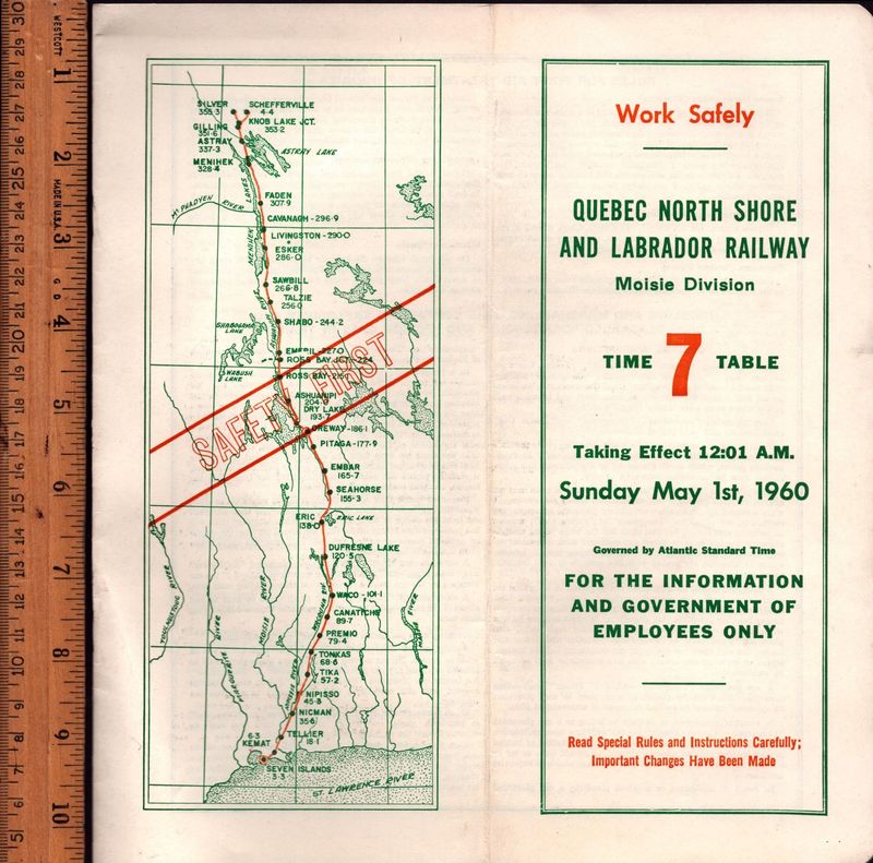 Quebec North Shore and Labrador Moisie Division 1960