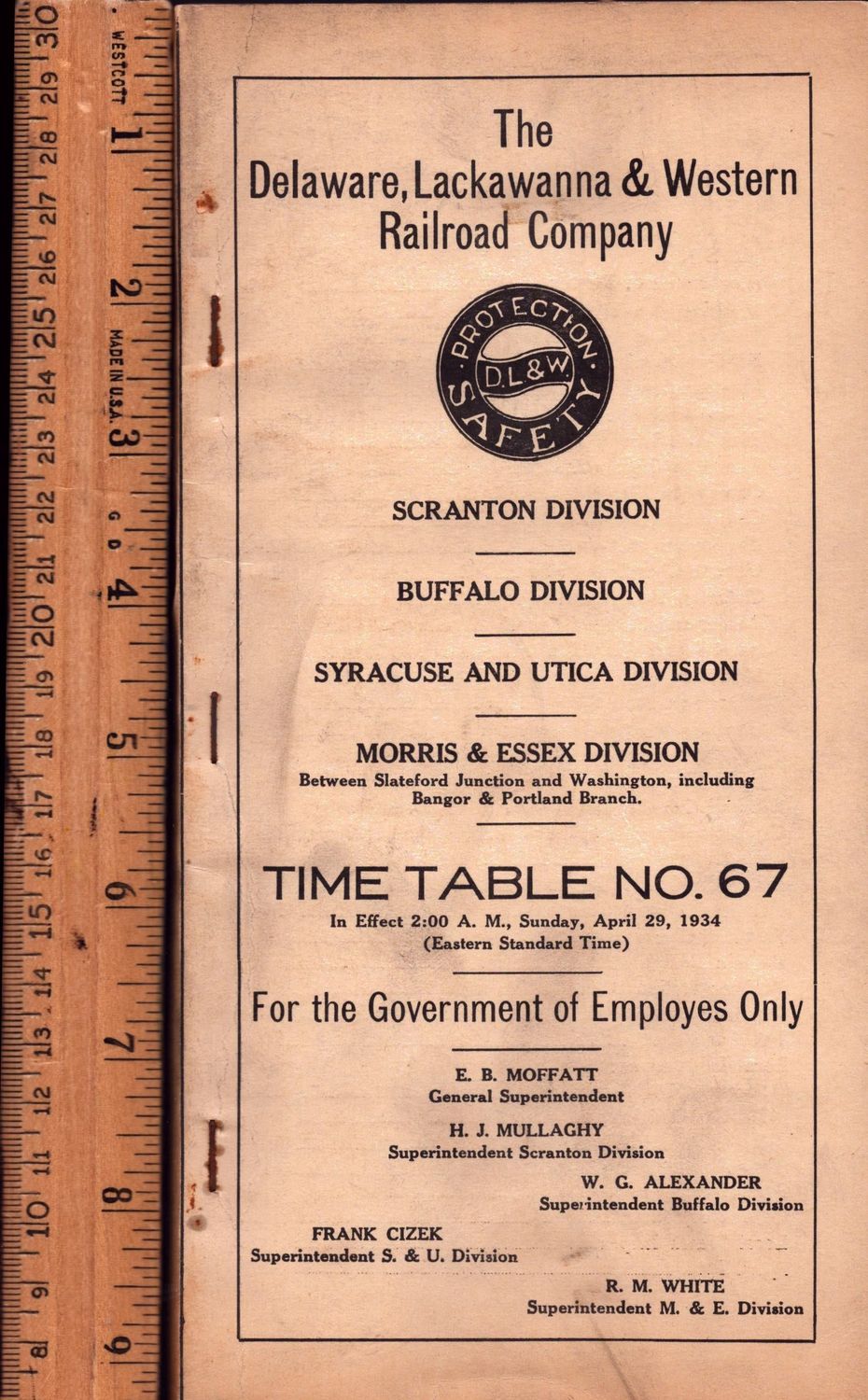 Delaware Lackawanna & Western Scranton, Buffalo, and Syracuse & Utica Divisions 1934