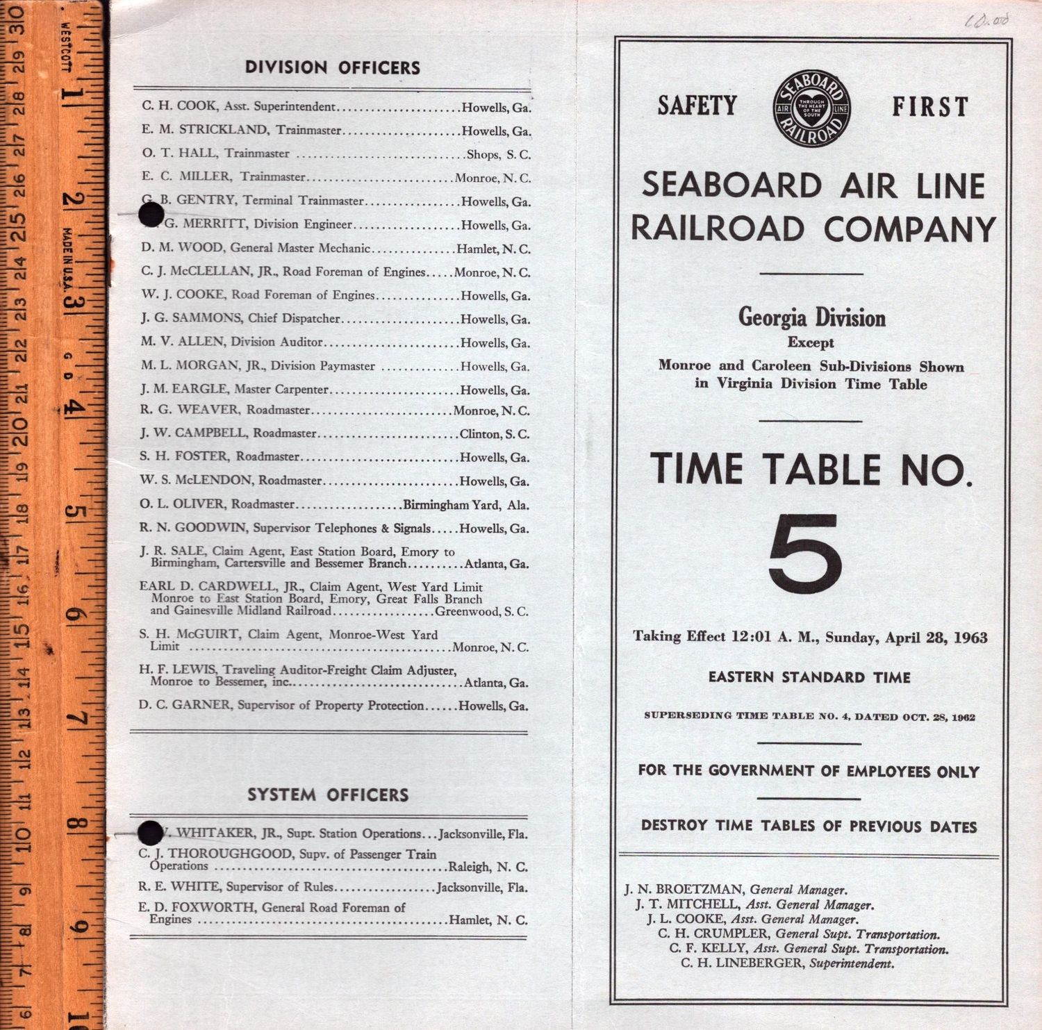 Seaboard Air Line Georgia Division 1963