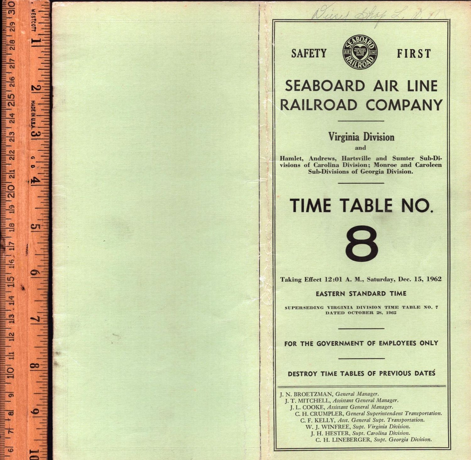 Seaboard Air Line Virginia Division 1962